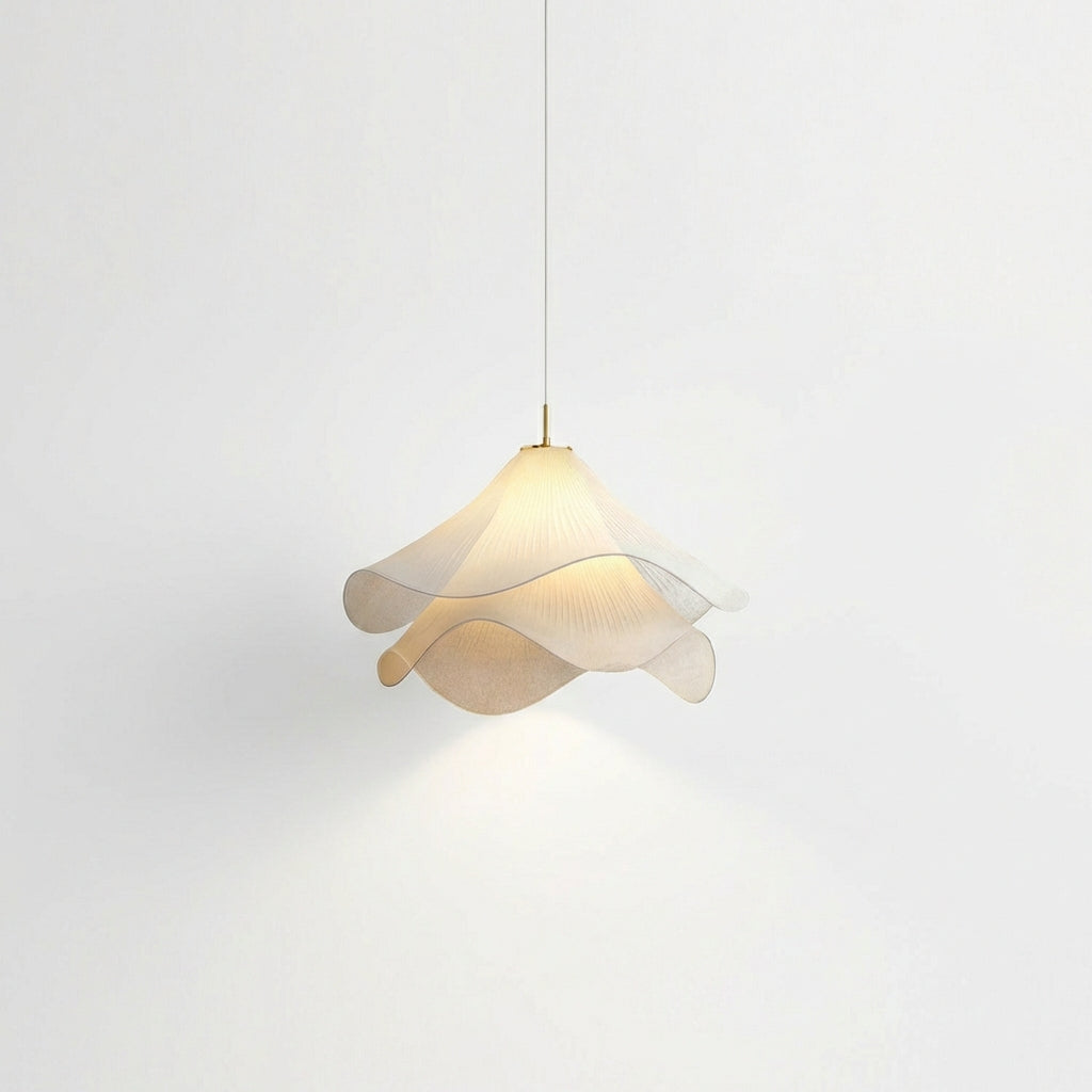 Pendant Light | Japandi Fabric Design with Adjustable Height and Warm Glow