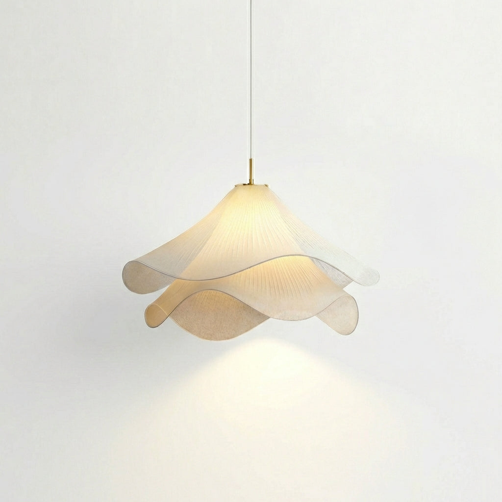 Pendant Light | Japandi Fabric Design with Adjustable Height and Warm Glow