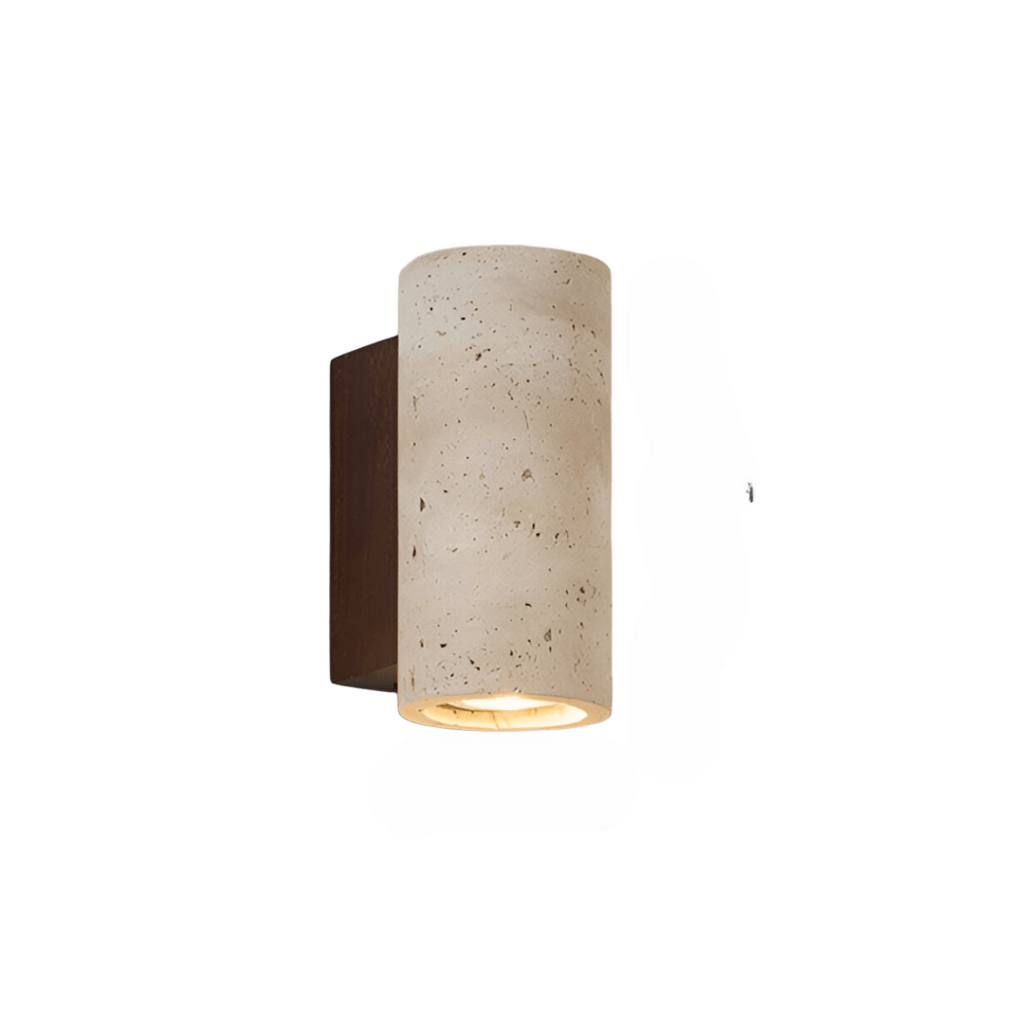 Wall Light | Japandi Travertine Minimalist Up Down Sconce Fixture 0