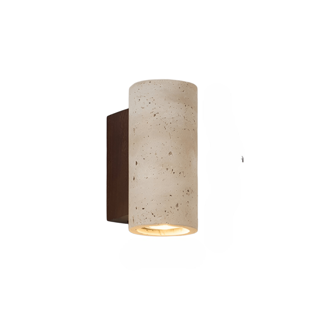 Wall Light | Japandi Travertine Minimalist Up Down Sconce Fixture 0