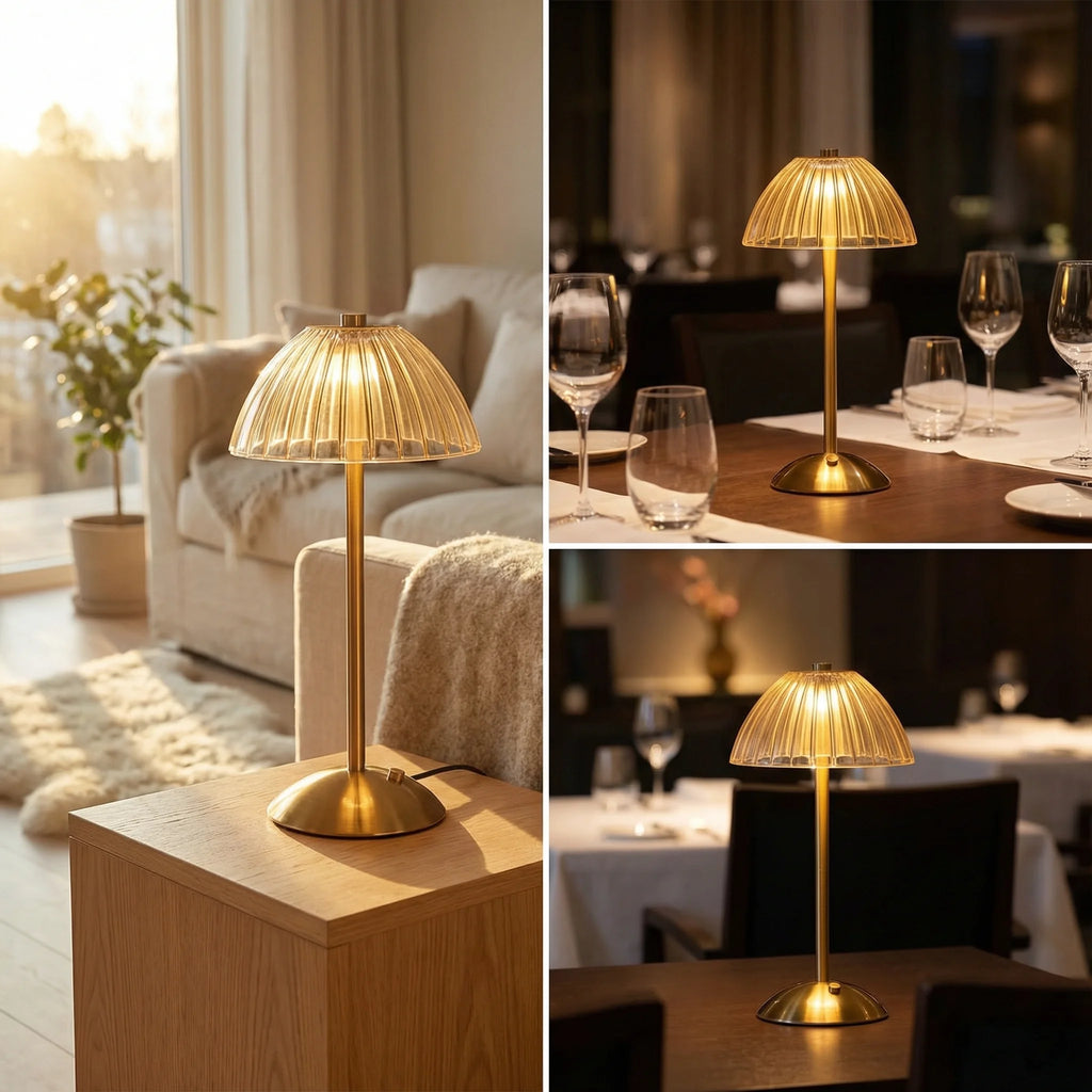 Table Lamp | Acrylic Mushroom Shape Wireless LED Warm Light Ambient
