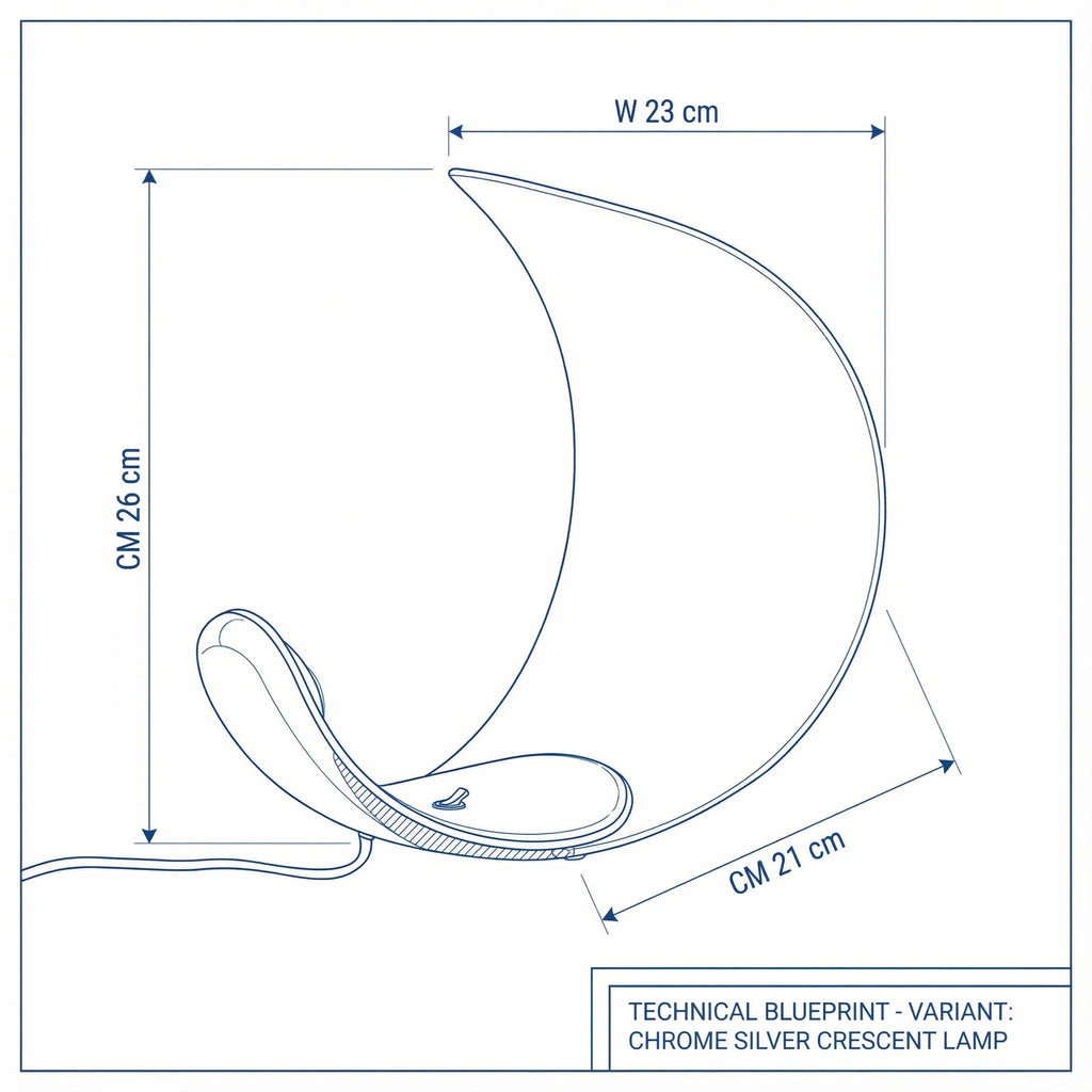 Bedside Table Lamp | Modern Curved ABS Chrome Warm LED Light