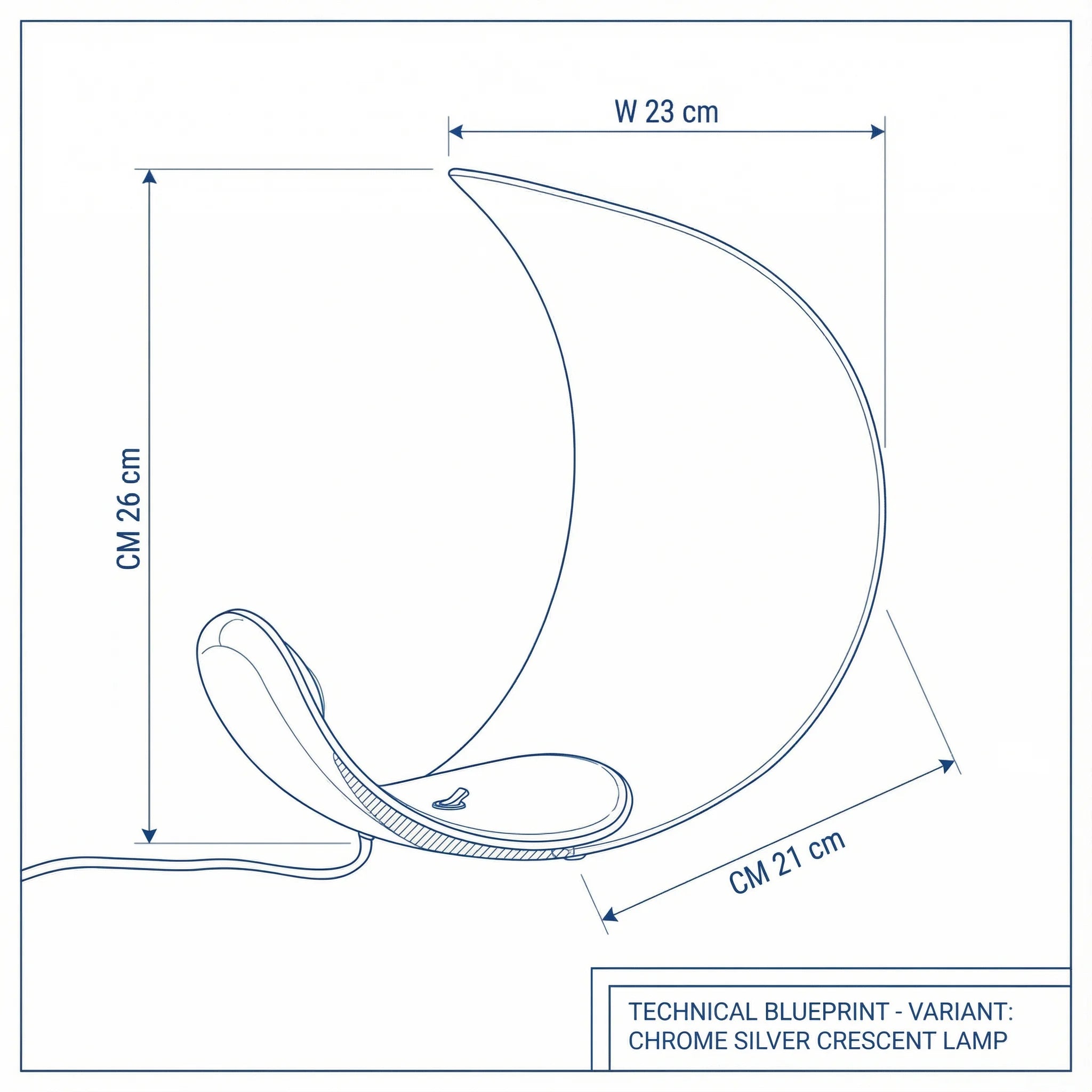 Bedside Table Lamp | Modern Curved ABS Chrome Warm LED Light