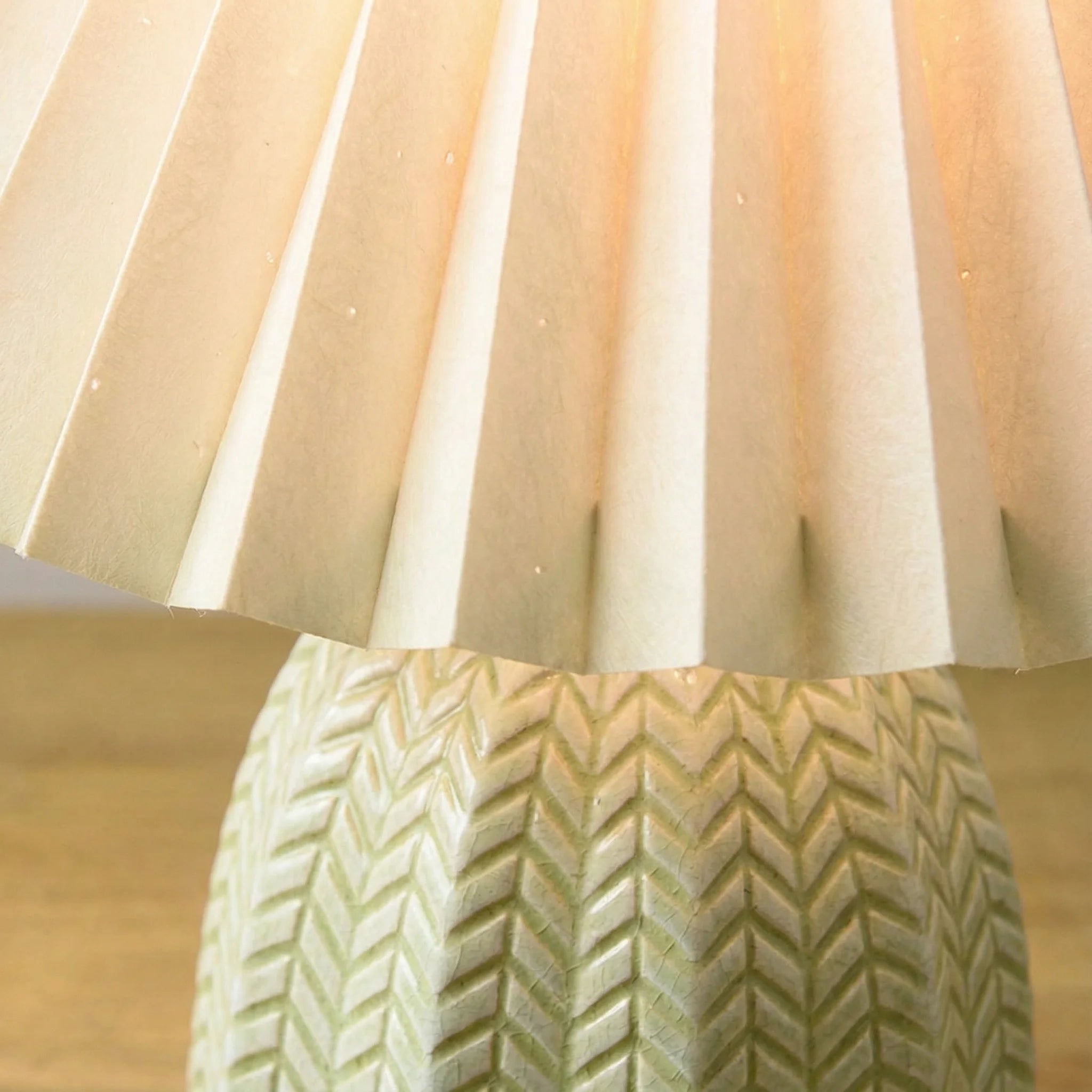 Bedside Table Lamp | Vintage Pleated Ceramic Soft Glow