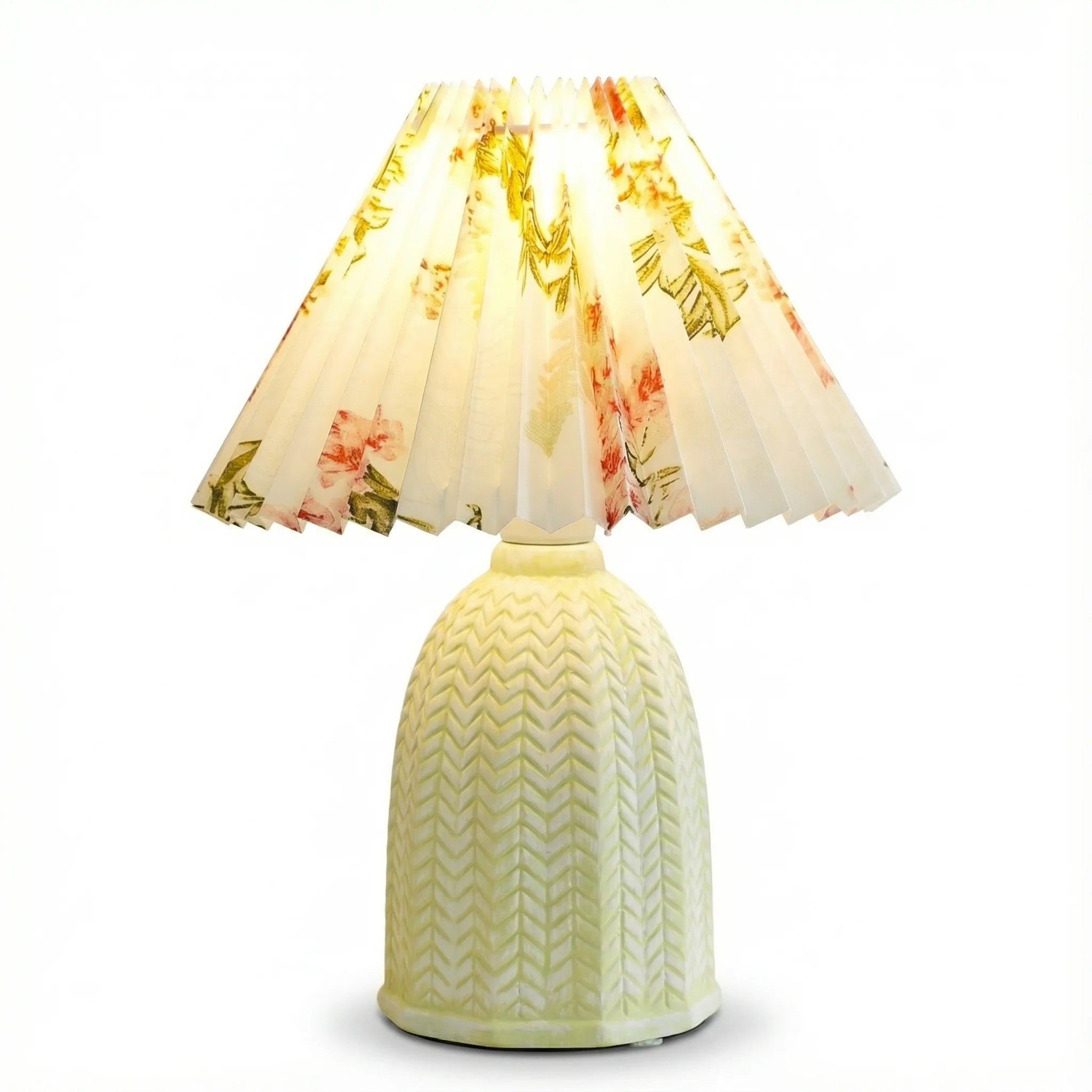 Bedside Table Lamp | Vintage Pleated Ceramic Soft Glow
