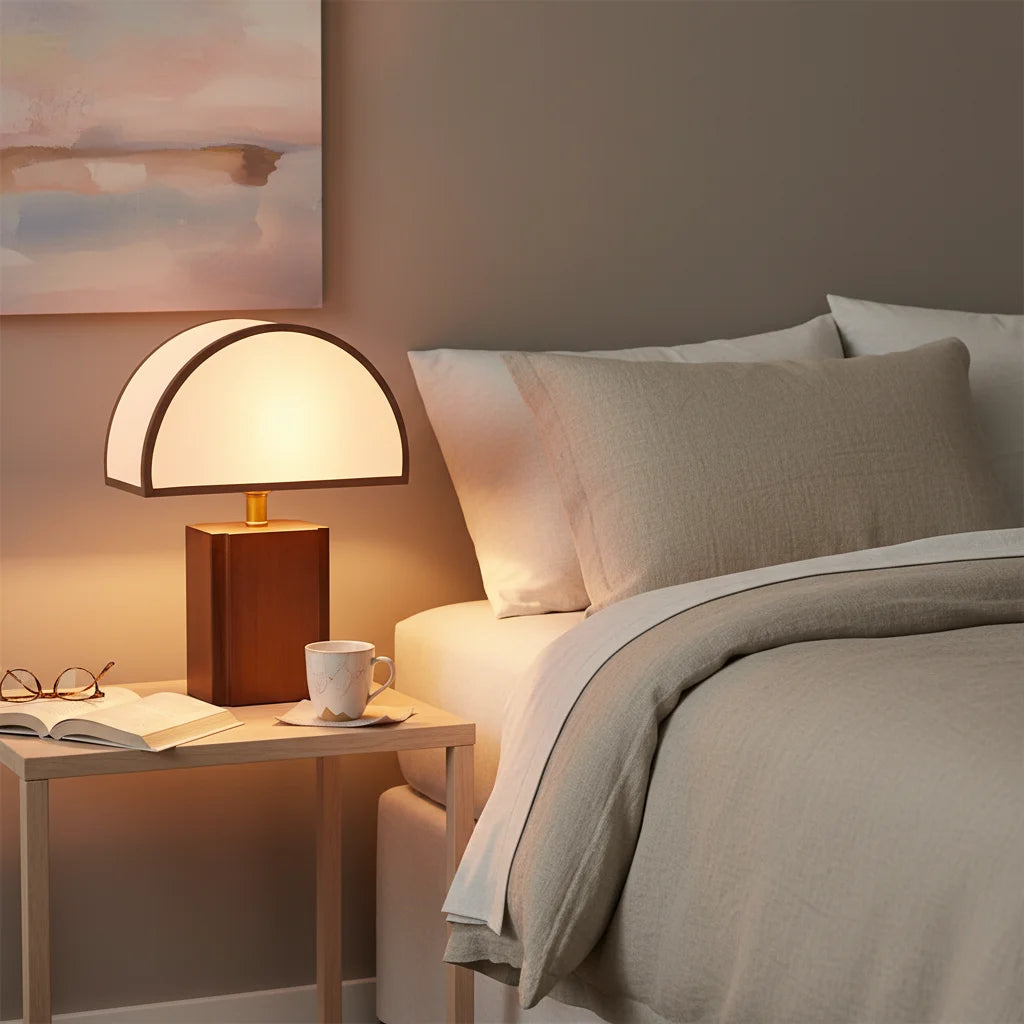 Bedside Table Lamp | Wabi-Sabi Bamboo Minimalist Handmade Light
