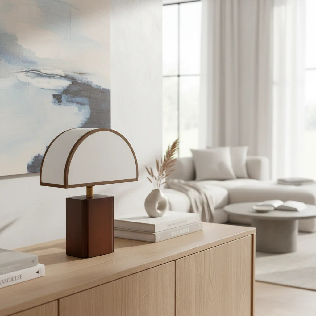 Bedside Table Lamp | Wabi-Sabi Bamboo Minimalist Handmade Light