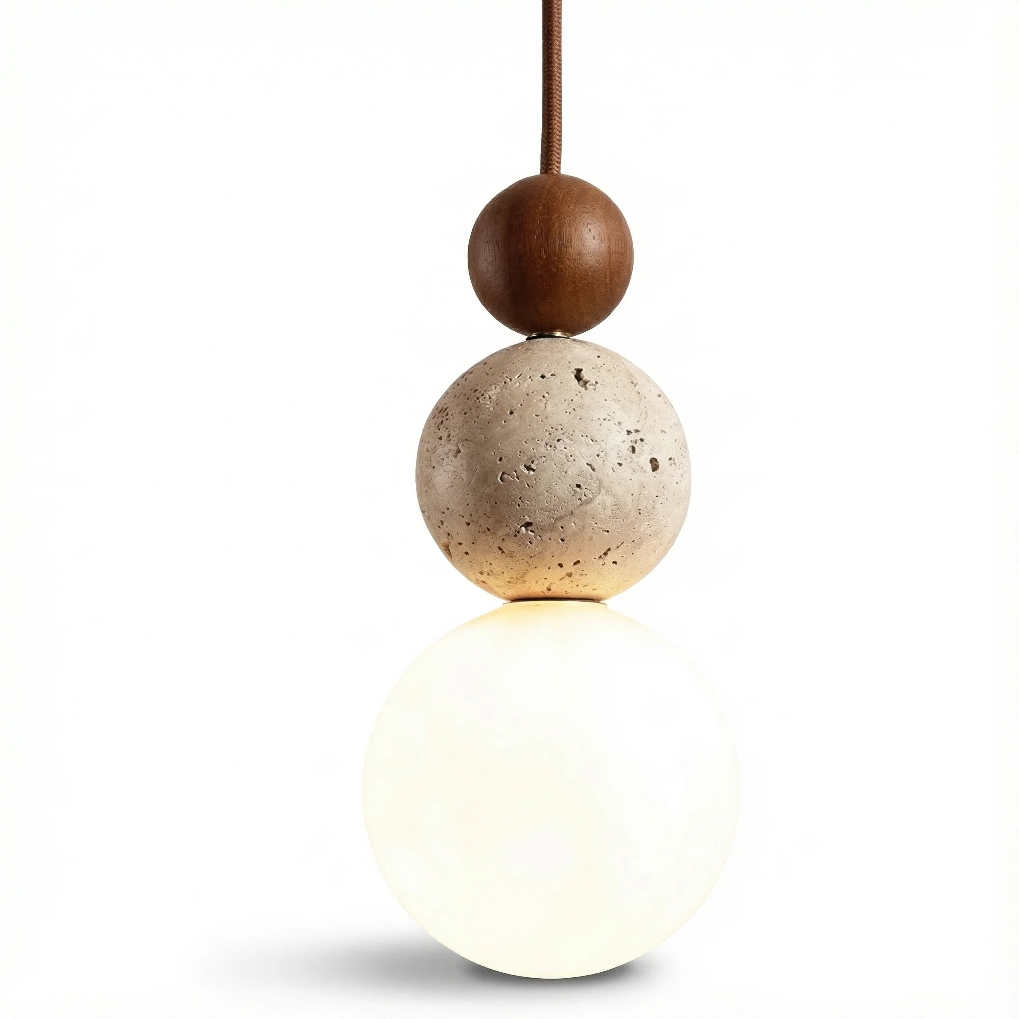 Ceiling Pendant Light | Cream Stone Minimalist Warm LED