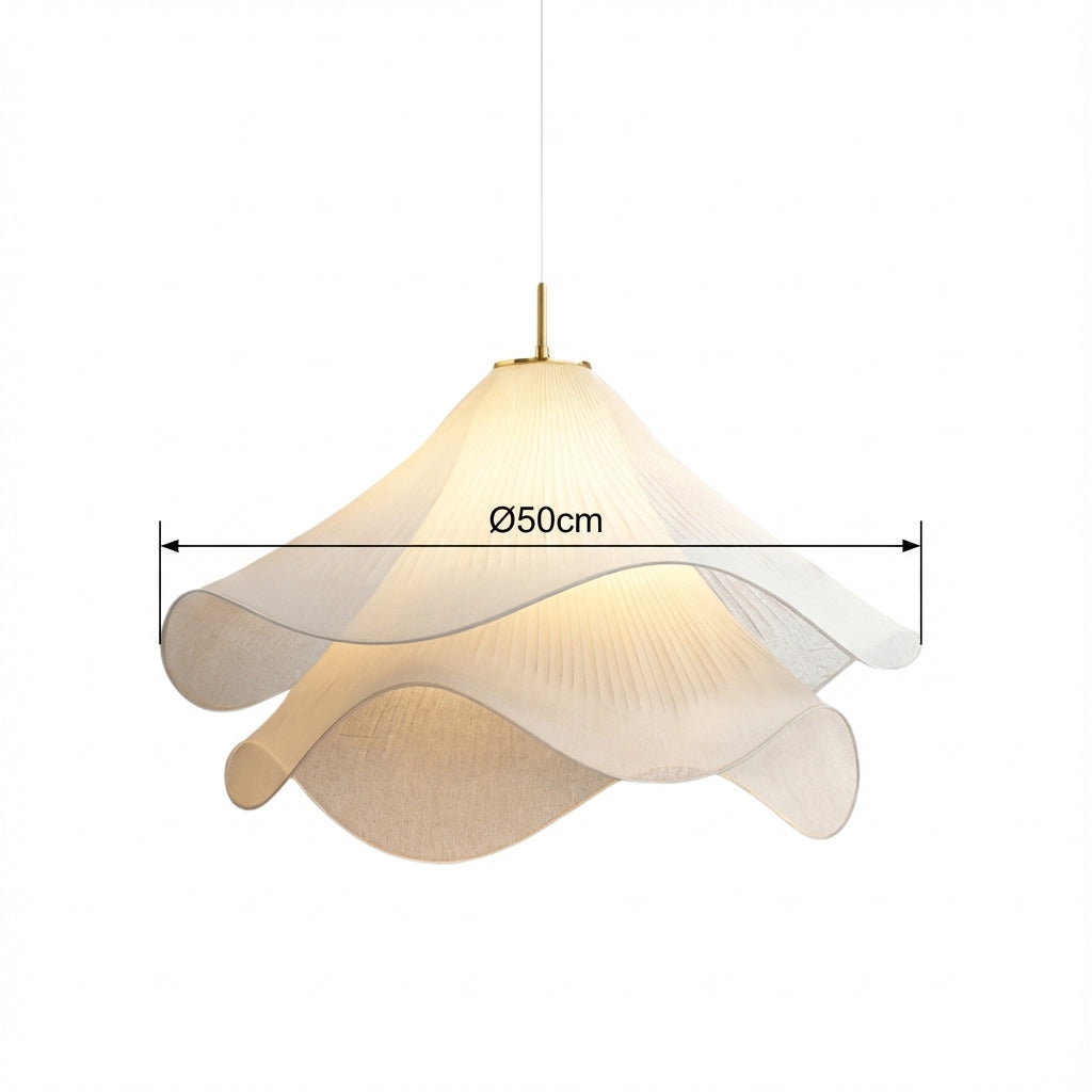 Pendant Light | Japandi Fabric Design with Adjustable Height and Warm Glow
