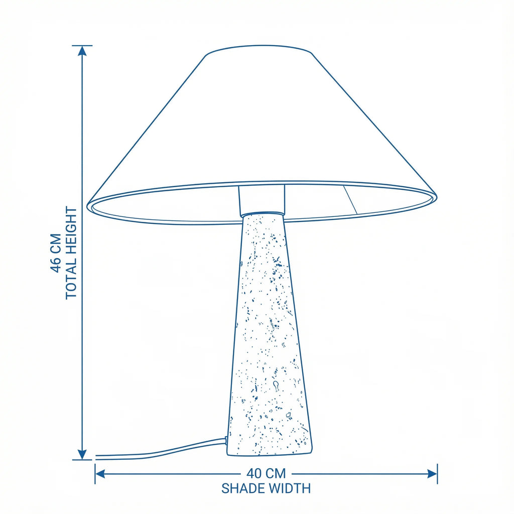 Table Lamp | Travertine Stone Base Modern Fabric Shade Versatile Lighting