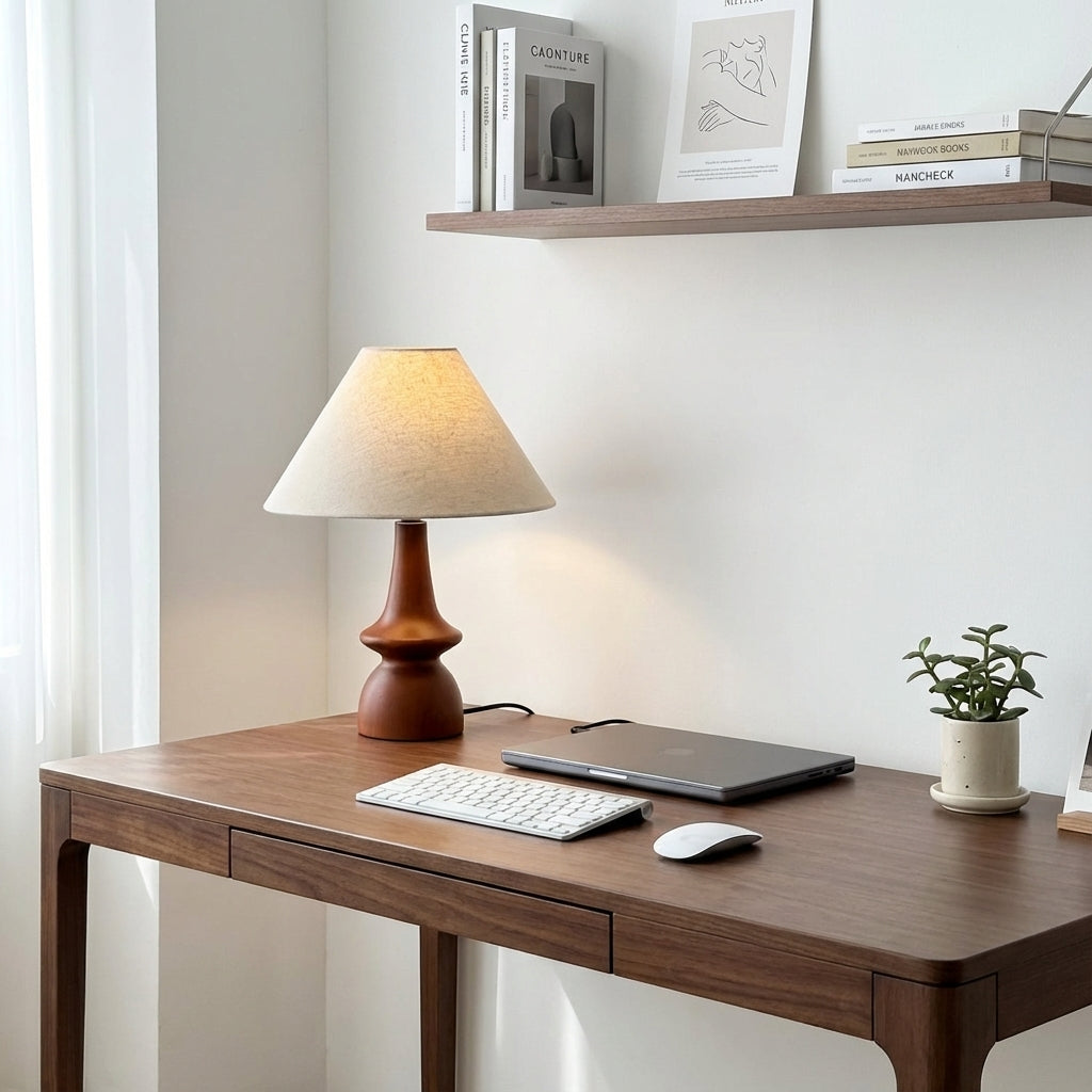 Table Lamp | Vintage Solid Wood Design with Adjustable Lighting